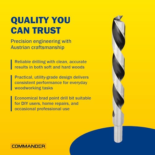 Chrome-Vanadium Brad Point - Ground Wood Drill Bit Woodworking - 11/32 Inch - size: 11/32 Inch