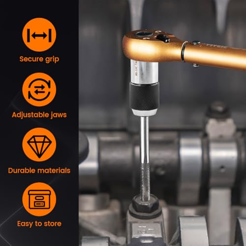 Tap Socket Set, 2pcs Tap Sockets With 1pc 3/8" Socket Adapter, Adjustable Taps Extractor Tool, Durable Threading-Tap Extractors for Taps Reamers Screw Extractors