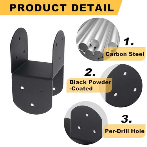 4 Pcs 4"x 4" Deck Post Caps Tie Brackets|Ineer Size(3.6"x 3.6") - size: 4"x 4" - 4 Pieces, style: Deck Post Caps Tie Brackets
