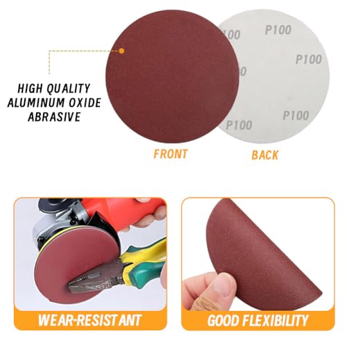 100-Pack 3-Inch Heavy-Duty Coarse Sanding Discs - style: Heavy-Duty Coarse Kit