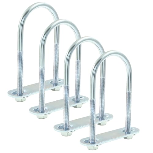 M6 U Bolts, 1-9/16 Inch Wide (40mm x 90mm), 4 Sets - size: 40 mm x 90 mm