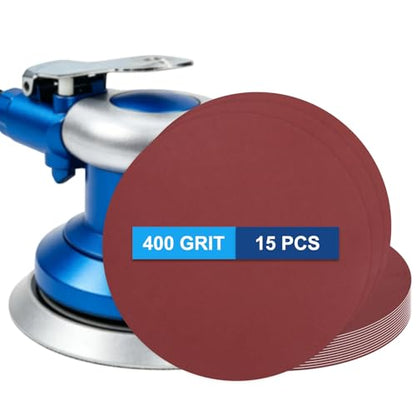 15 Pack 9 Inch PSA Sanding Discs 400 Grit Aluminum Oxide Red - size: 400 grit