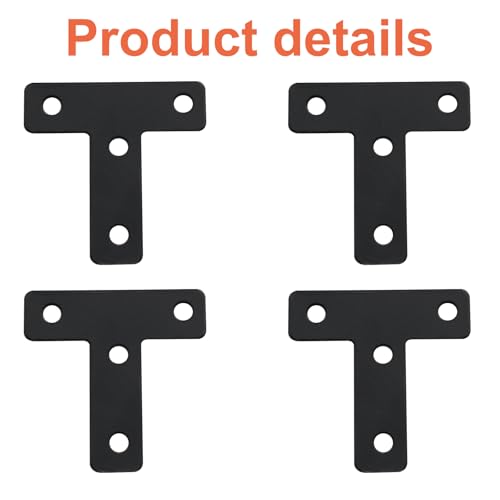 Bivethoi T Shape Flat Mending Plates, 50 x 50mm (2" x 2"), Black - size: 50x50mm/2"x2", style: T shape