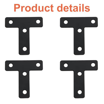 Bivethoi T Shape Flat Mending Plates, 50 x 50mm (2" x 2"), Black - size: 50x50mm/2"x2", style: T shape