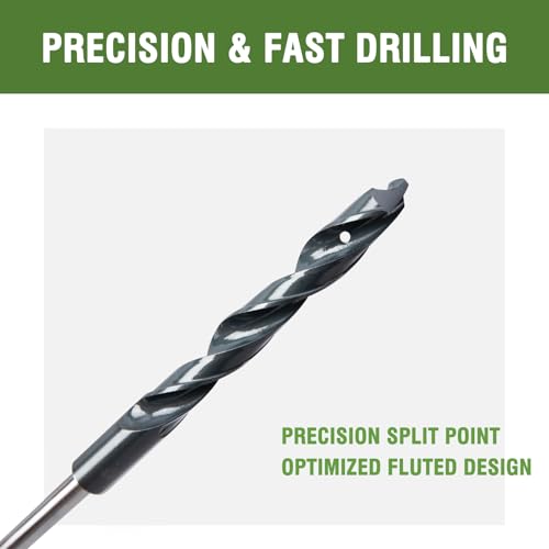 1/2” x 18” Long Drill Bits (2 Pack) Installer Drill Bit for Wood with Nails