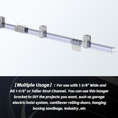 SKTREX Channel Trolley Track Hanger Bracket for UNISTRUT Strut Channel, 1-5/8 Intermediate Support Hange Bracket for All 1-5/8" Channel Trolley Track,30 Set - style: 30 pack