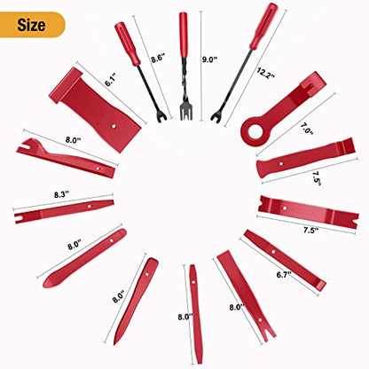GOOACC 238Pcs Auto Trim Removal Tool and Push Pin Retainer Clip Set - color: 120Pcs Clips + 118 Remover Red