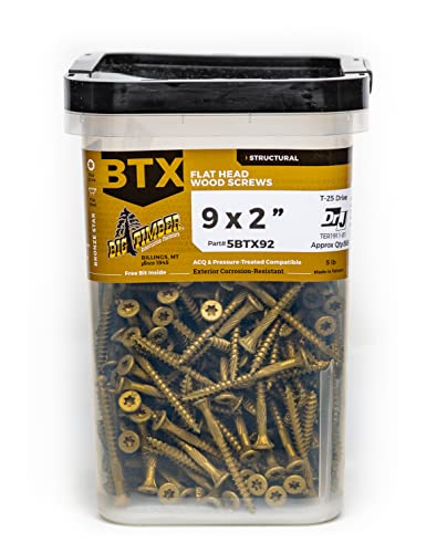 Big Timber 5BTX92#9 by 2-inch T-25-drive bit Bronze Star Flat Head Screws-Exterior,(590 per Box) - size: 9x2", style: 5LB