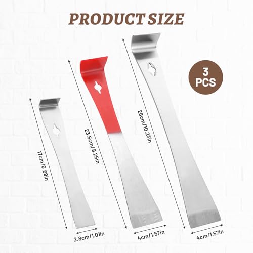 3PCS Pry Bar Scraper, Stainless Steel Bee Hive Tool Small Flat Pry Bar