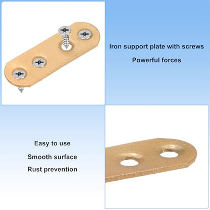 M METERXITY 10-Pack Flat Straight Brackets 2.17x0.71in, Gold - color: Gold, size: 55mm