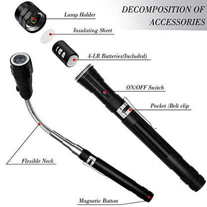 5PCS Telescoping Magnetic Pick-Up Tool Set, Inspection Mirror, Flexible