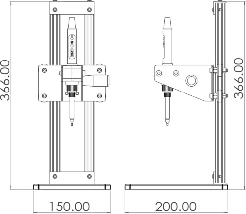 Vertical Heat Set Insert Tool Press for Plastic Parts & 3D Print Components - color: ZW12H