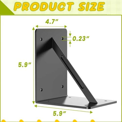 4 Pcs 6"x 6"x 3" L Shape Brackets for Pergola - size: 6"x 6"x 3"