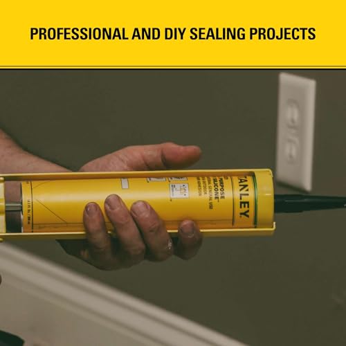 Stanley S421 RTV Silicone Caulk Translucent (12 x 10.1 fl.oz.) - 100% Waterproof Industrial-Grade Silicone for Kitchen, Bathroom, Shower, Window, Door, Indoor & Outdoor Use