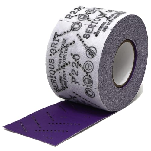 Serious Grit - P220 Grit Ceramic Hook & Loop Sandpaper Roll - 70mm x 12m - size: 220 Grit