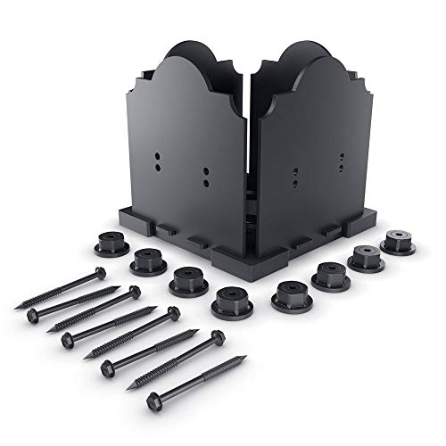 OZCO Laredo Sunset Post Base Kit, 8in x 8in, 1 Kit with Hardware, Black - size: 8x8, style: Laredo Sunset