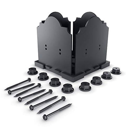 OZCO Laredo Sunset Post Base Kit, 8in x 8in, 1 Kit with Hardware, Black - size: 8x8, style: Laredo Sunset