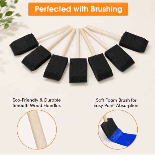 8 PCS Sponge Brushes for Painting, 1.6 Inch Foam Paint Brushes