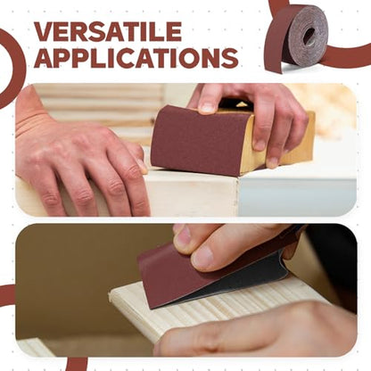 400 Grit Sandpaper Roll 3''x100 ft Long Continuous Emery Cloth Drum Sander Sand Paper Roll for Wood Furniture Finishing Metal Sanding Automotive Polishing, Wet and Dry Sanding, Aluminum Oxide - size: 400 Grit