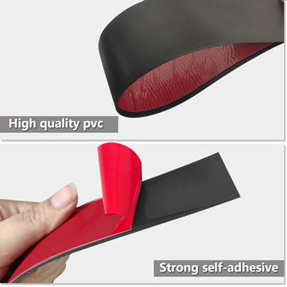 Black Vinyl Floor Transition Strip Self Adhesive 2"×10' - color: Black, size: 2in, 10FT