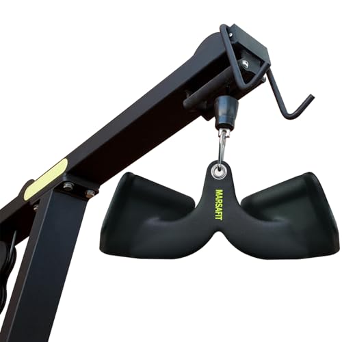 MARSAFIT Home Gym Fitness Rowing T-bar V-bar Pulley Cable Machine Attachment, Bicep Curl Tricep LAT pulldown Bar Back Strength Training Handle Grips LAT Pull Down Bar for Seat Row Workout - style: BTBAR 19024