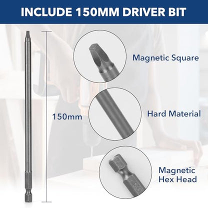 Pocket Hole Screws #8x1-1/4, Coarse Thread Wood Screws 300Pcs, Washer Head with Square Drive, 150MM Drive Bit Included - color: Blue, size: #8x1-1/4‘’