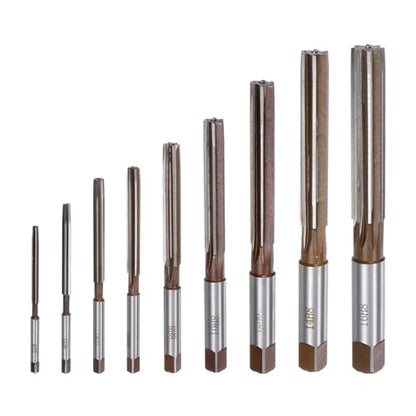 uxcell 9pcs Hand Reamers Set 3mm 4mm 5mm 6mm 8mm 10mm 12mm 14mm 16mm H8 Metric Alloy Steel Reamer Bit Straight Flutes Steel Cutting Tool for Metal Wood Hole Reaming - style: H8