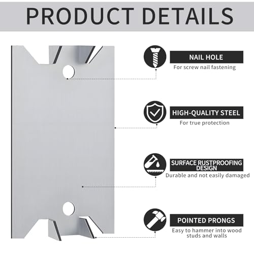 50 Pack 1.5" x 3" Anti-Nail Protection Plate Shield