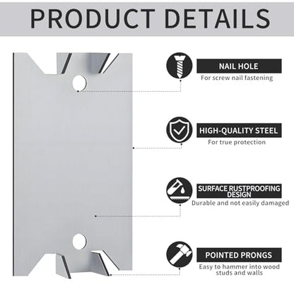 50 Pack 1.5" x 3" Anti-Nail Protection Plate Shield