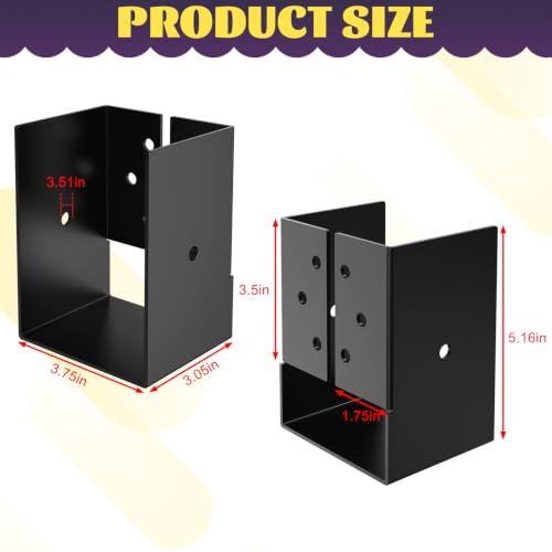 8 Pack 4"x6" Concealed Joist Hanger Bracket for 4"x 6" Beam Swing - size: 8 Pack
