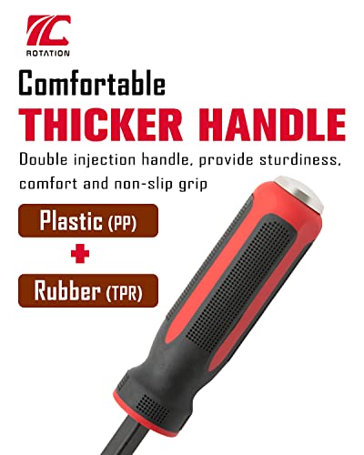 ROTATION 12" Pry Bar ngled Tip for Lifting and Prying Comfortable Non-Slip Handle