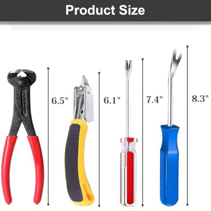 Construction & Upholstery Staple Remover Set, Tack Puller Nail Remover Tool