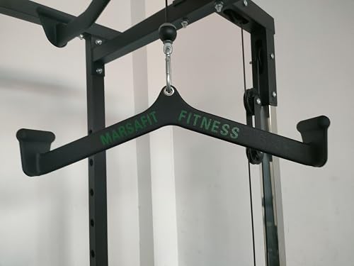 MARSAFIT Home Gym Fitness Rowing T-bar V-bar Pulley Cable Machine Attachment, Bicep Curl Tricep LAT pulldown Bar Back Strength Training Handle Grips LAT Pull Down Bar for Seat Row Workout - style: BTBAR 1904