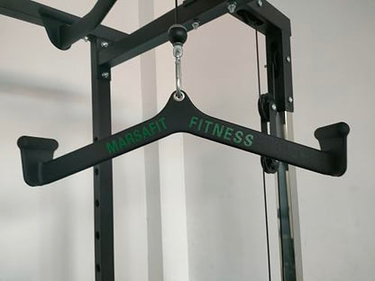 MARSAFIT Home Gym Fitness Rowing T-bar V-bar Pulley Cable Machine Attachment, Bicep Curl Tricep LAT pulldown Bar Back Strength Training Handle Grips LAT Pull Down Bar for Seat Row Workout - style: BTBAR 1904