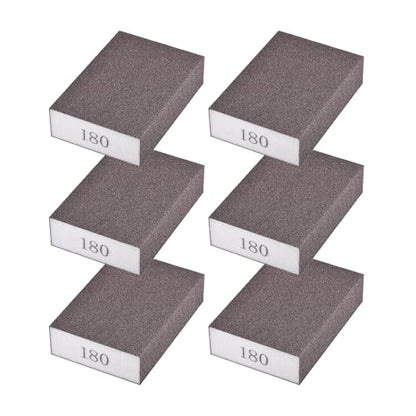 6Pcs 180Grit Sanding Sponges, Wet Dry Sanding Blocks - size: 180Grit