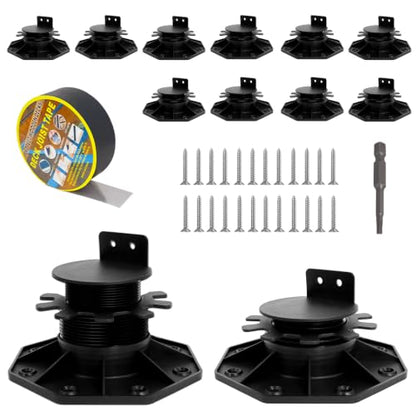 12 Pack Adjustable Deck Support Pedestal Kit 1-3/16" to 2-3/8" - size: (Kit) 1-3/16" to 2-3/8"