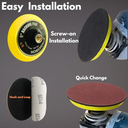 5" Hook and Loop Backing Pad, 5/8"-11 Angle Grinder Sanding Pad