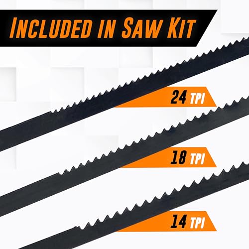 Mutt Tools Coping Saw for Woodworking - 6.5 inch Frame with 3 Steel Blades