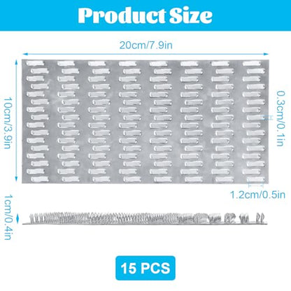15PCS Truss Plates, 4x8 Inch Pronged Truss Mending Plates, Repair Tie Plate Bracket with 9mm Nail Teeth for Wood Stud Roof Truss Timber - size: 4x8 Inch