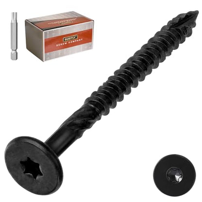 #14 x 2-7/8" Black Deck Screws, T30 Torx Drive Exterior Wood Screws, Epoxy Coated for Pressure Treated Lumber (50 Pack) - size: #14 x 2-7/8"