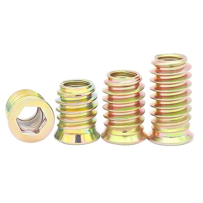 Qrity 20 Pcs Threaded Insert, Hex Drive Threaded Inserts for Wood, Furniture Nuts, Hex Socket Drive M5x8mm, Wood Inserts - size: M5 x 8