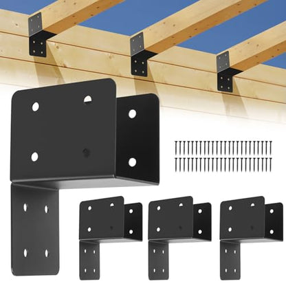 4 Pcs 14 Gauge Post Caps Tie Bracket, Joist Anchor Connector for 4x4 4x6 - style: 4X4
