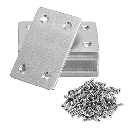 60 x 38 x 1.5mm Flat Mending Plate - Stainless Steel - Silver - 12Pcs - color: Silver, size: 60 x 38 x 1.5mm