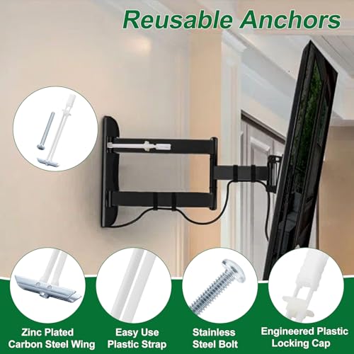 Drywall Anchor with Included Bolts for 1/4-20 Fastener Size, Wall Anchors Drywall Heavy Duty for TV Mounting, Hollow-Wall Anchors Screws Kit Holds Up to 270 Pounds Each in 1/2-in Drywall-100 Pack - size: 1/4"-20：Pack of 100