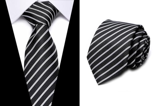 joy alice Tie For Men 6 PCS Necktie Woven Jacquard Neck Ties Set Neck Ties - color: Navy Blue White Black Black Sky Blue Red Navy Blue