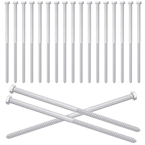 20 Pcs 1/2-inch x 16 Inch Hex Lag Screws, Hot Dip Galvanized