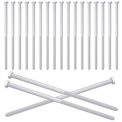 20 Pcs 1/2-inch x 16 Inch Hex Lag Screws, Hot Dip Galvanized