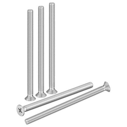 DTGN M5-0.8x80 Phillips Flat Head Machine Screw 304 Silver 10pcs - color: Silver, size: M5-0.8x80mm