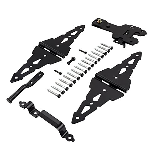 National Hardware Deluxe Latches Decorative Strap Hinges Gate Kit, Black - size: (Pack of 1)
