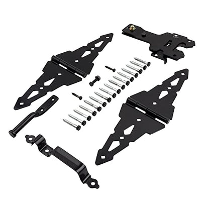 National Hardware Deluxe Latches Decorative Strap Hinges Gate Kit, Black - size: (Pack of 1)